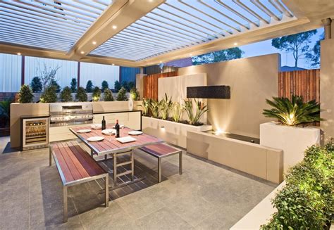 This luxury outdoor space also comes with led lighting. COS Design - Karens Close | Modern outdoor kitchen ...