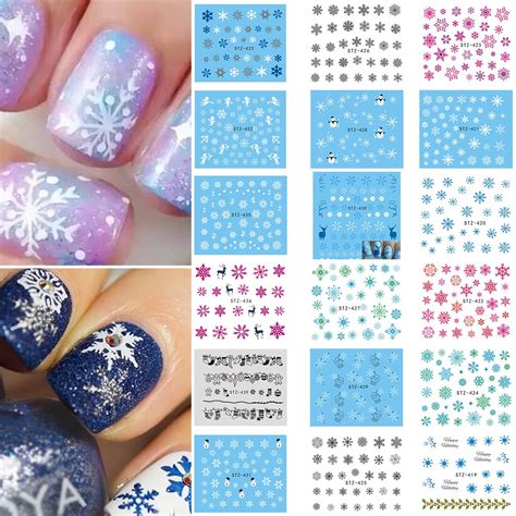 Nail art addicts, this one's for you! Nail Sticker Nail Art DIY Sticker Christmas Design Temporary Tattoo Pattern Christmas Nail ...