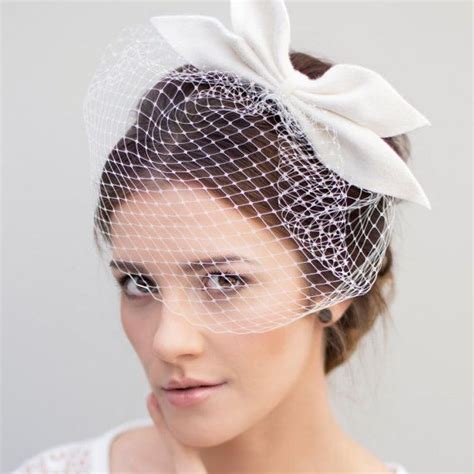 Birdcage Veil Bridal Fascinator Wedding Bow Headpiece Veils Etsy