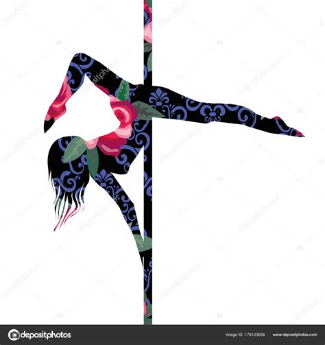 Poledance Vector Illustration Dance Dancer Fashion Female Stock Illustration By