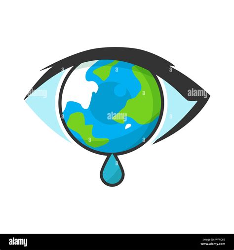 Illustration Of A Crying Earth With A Modern Design Stock Photo Alamy