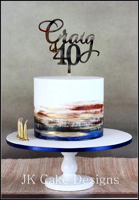 Mans Birthday Cake Watercolour  Birthday Cakes For Men 50th Birthday Cakes For Men 40th Cake