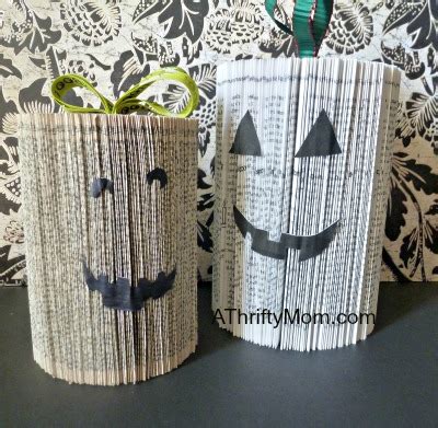 These 30+ fun and easy diy old book crafts will liven up any room in your home and don't cost a lot to make. Paperback Book to Jack O'Lantern ~ Easy DIY Craft - A Thrifty Mom - Recipes, Crafts, DIY and more