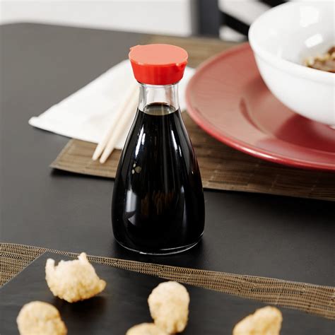 Town 19814 5 Oz Red Top Soy Sauce Bottle