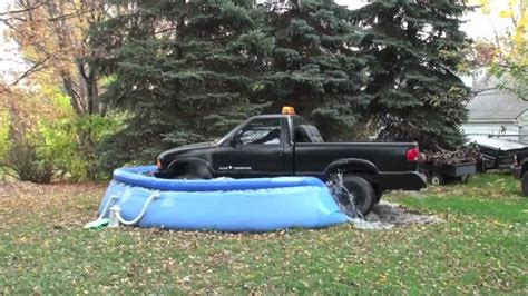 S 10 Chevy Truck Drives Into Swimming Pool Youtube