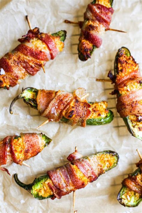 Whole30 Cheesy Chicken Stuffed Bacon Wrapped Jalapeños Free Appetizer