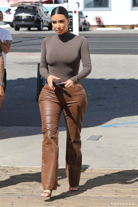 Kim Kardashian Wearing Leather Pants In Malibu Ca Kim Kardashians