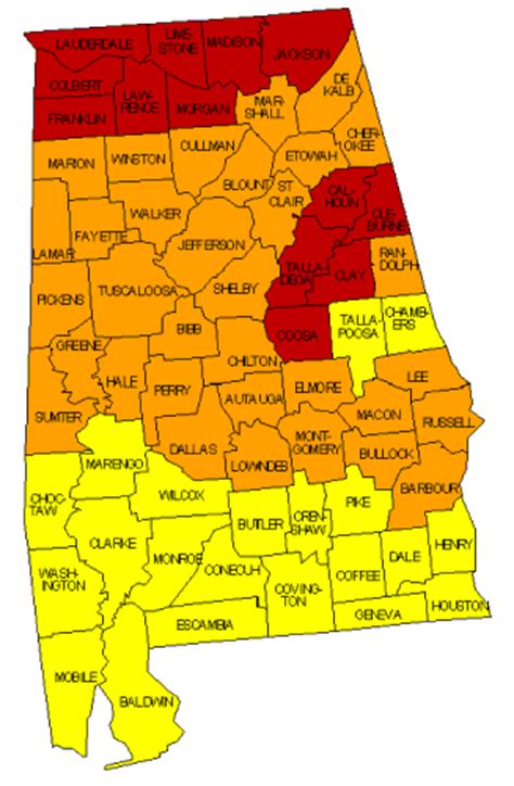 Alabama Map Of Radon Zones