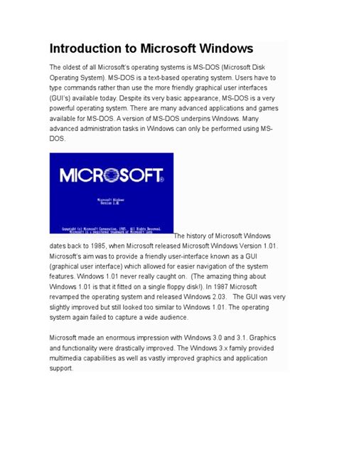 Introduction To Microsoft Windows Microsoft Windows Windows 2000