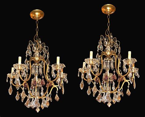 Browse our collections of sconces, table lights, and floor lights to find complementary antique light fixtures. Pair of French Crystal Chandeliers For Sale | Antiques.com ...