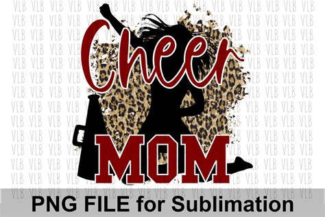 Sublimation Cheer Mom On Cheetah Png File Diy Sports Design Etsy