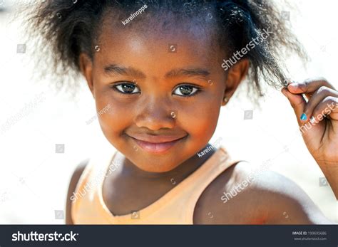 Close Face Shot Cute African Girl Stock Photo 199695686 Shutterstock