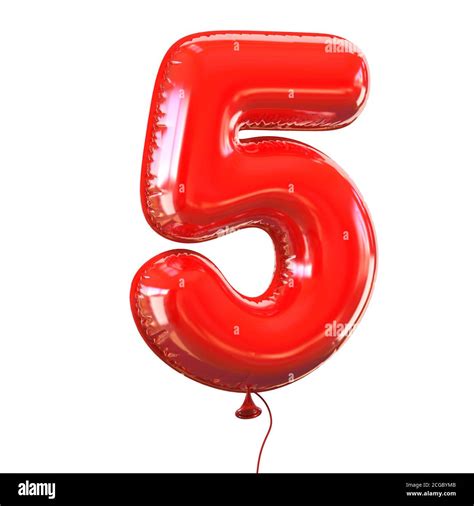 Red Balloon Font Number 5 Stock Photo Alamy