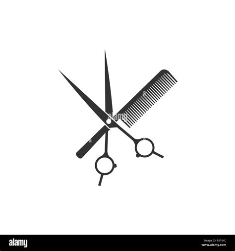 Scissors And Comb Icon Vector Illustration Flat Stock Vector Image