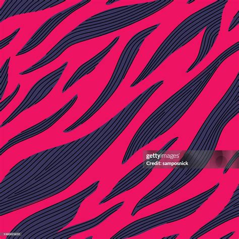 Maximalist 90s Tiger Or Zebra Print Seamless Pattern High Res Vector