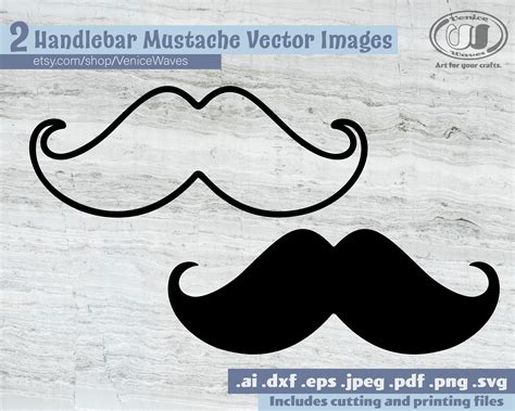 Handlebar Mustache Svg Cut File Mustache Svg Files Mustache Etsy