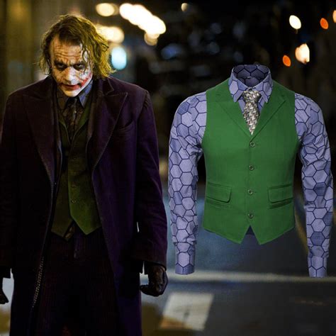 Batman The Dark Knight Rise Heath Ledger Joker Outfit Halloween Cosplay