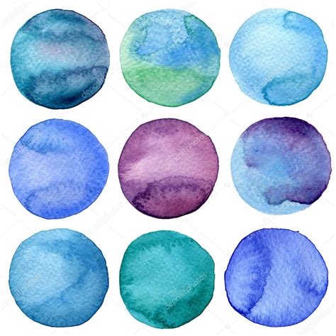 Watercolor Hand Watercolor Hand Painted Circles Collection — Stock