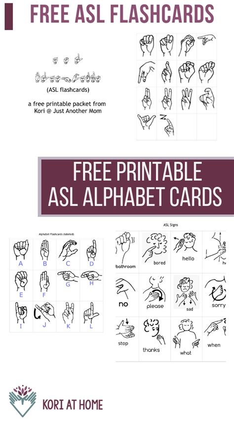 Asl Alphabet Flashcards Printable Asl Alphabet Flashcards Flash Cards