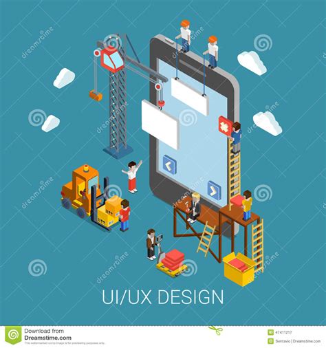 Flat 3d Isometric Uiux Design Web Infographic Concept Stock Vector