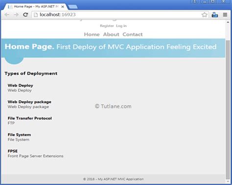 Asp Net Mvc Publish With Web Deploy Package Deployment Publishing Online Tutorials