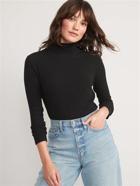 Rib Knit Turtleneck Top For Women Old Navy