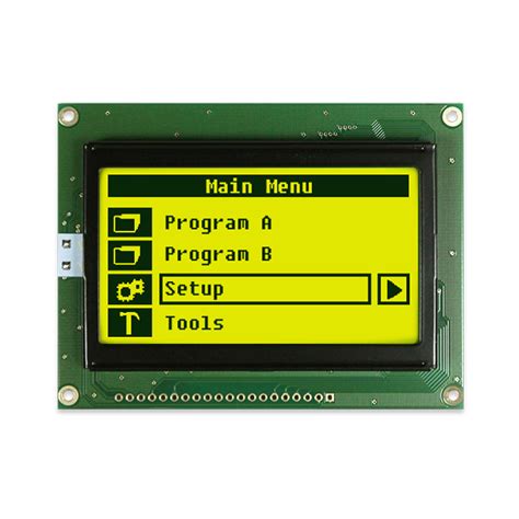 128x64 Graphic Lcd Module Stn Yellowgreen Display With Yellow