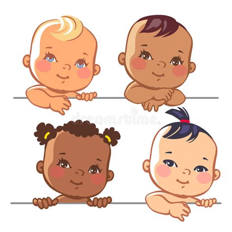 Check out our cartoon baby selection for the very best in unique or custom, handmade pieces from our digital shops. Set Of Cute Little Baby Girls Stock Vector - Illustration ...