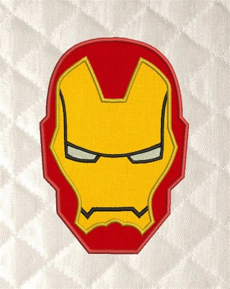 Iron Man Face Machine Embroidery Design 3 Sizes Instant Etsy