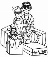 Family Coloring Vacation Kids sketch template