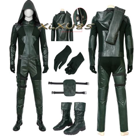 New Green Arrow Season 8 Costume Oliver Queen Cosplay Custom Halloween