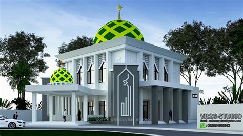 3d Visualizer Desain Masjid Modern Minimalis 2 Lantai