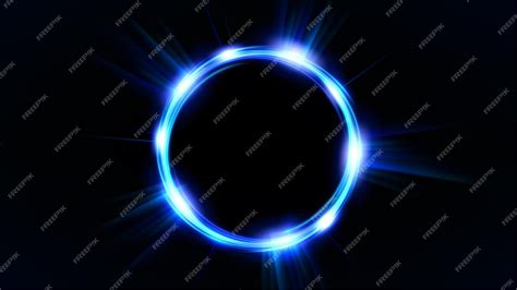 Premium Vector Blue Glowing Circle Elegant Illuminated Light Ring On