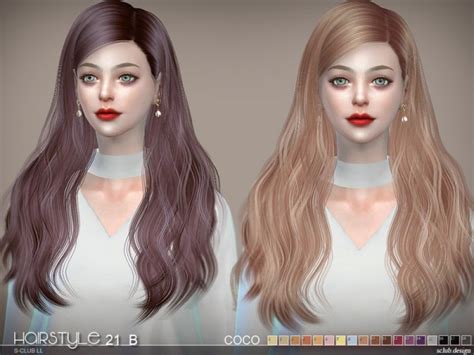 The Sims Resource Hair Coco N21b By S Club Sims 4 Hairs