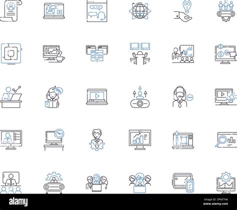 Legislative Assembly Line Icons Collection Parliament Laws