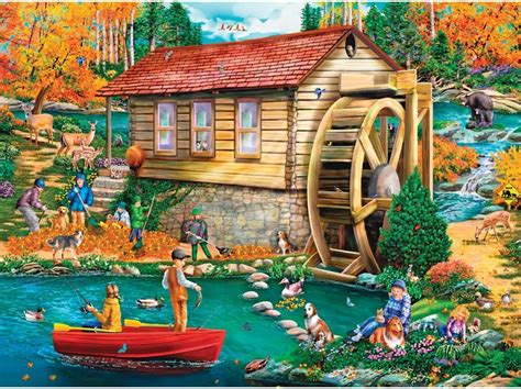 Bits And Pieces 1000 Piece Jigsaw Puzzle For Adults Autumn Gristmill 1000 Pc Jigsaw By