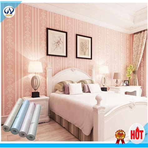 Strip Pattern Bed Room Modern Non Woven Wallpaper European Bedroom 3d