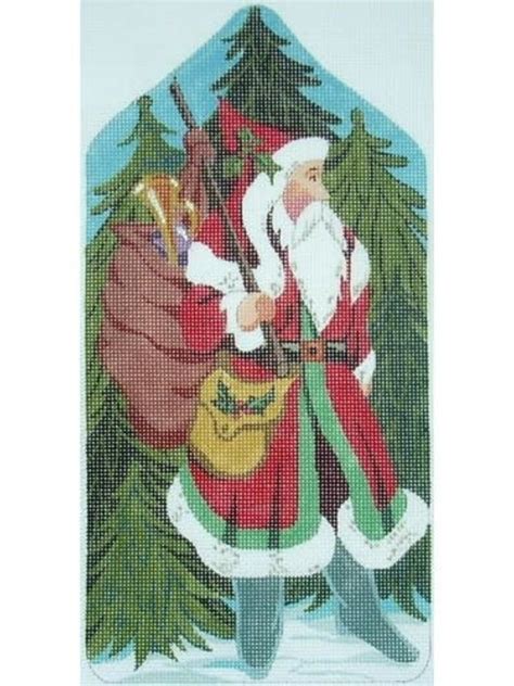 pax29 santa stand up with woodland twisted stitches needlepoint llc