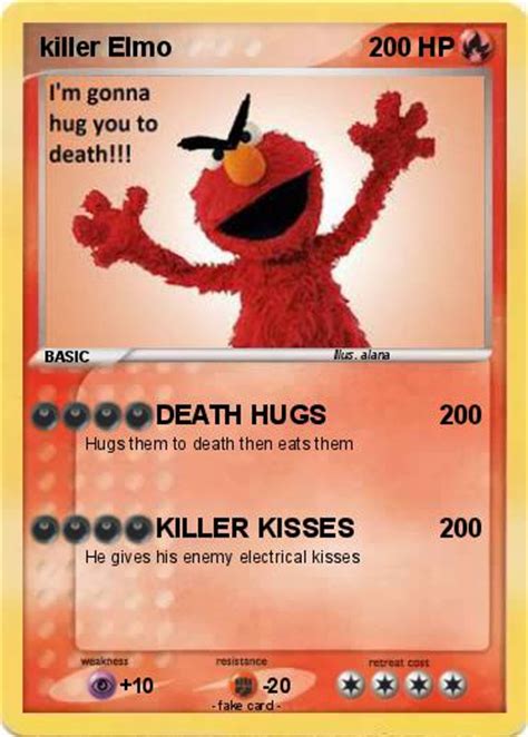 pokemon killer elmo   death hugs  pokemon card