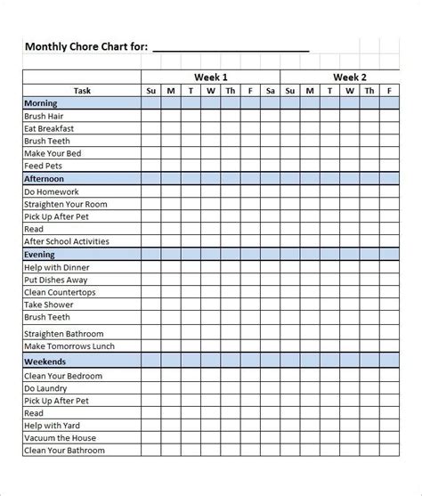 Free Editable Printable Chore Charts Printables And Charts Within