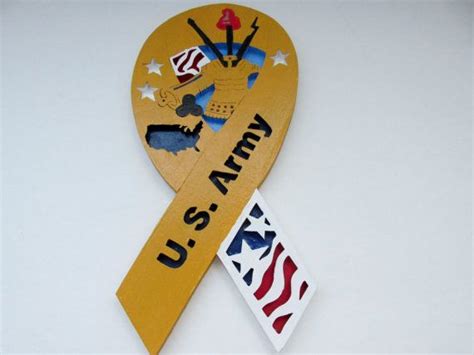 Us Army Ribbon Wood Hand Painted Military Ribbon Red Etsy Army