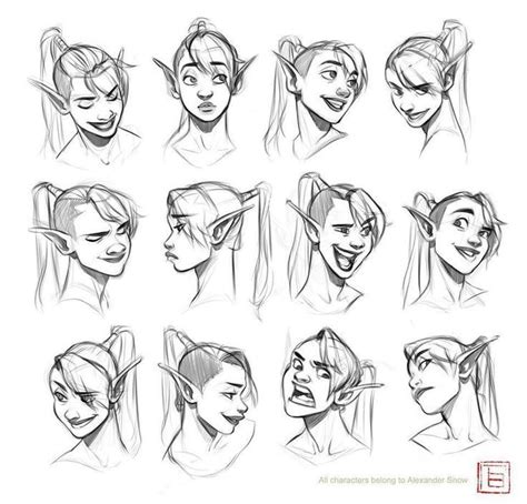Artstation Expression Sheet By Tb Choi Facial Expressions Drawing