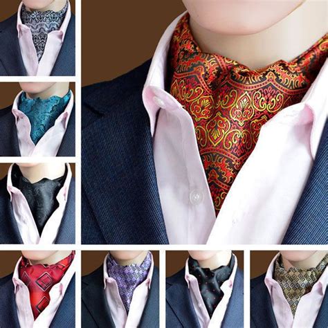 Fall season is here and you're ready to dress with aplomb. Mens Paisley Jacquard Dots Ties Silk Long Scarf Cravat Ascot Neck Ties Gentlemen | Ascot ties ...