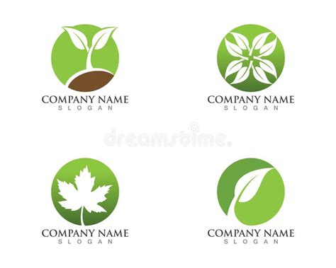 Logos Of Green Tree Leaf Ecology Nature Element Vector Stock Vector