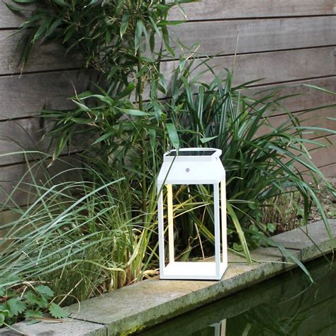 White Solar Powered Lantern By Lime Lace