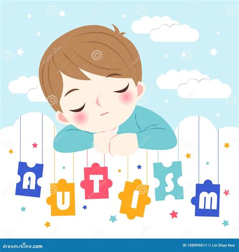 Boy With Autism Awareness Concept Stock Vector Illustration Of Idea