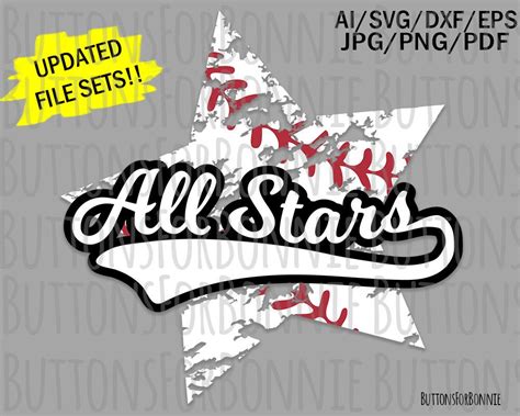 All Stars Svg Baseball Svg Travel Ball Team Template Etsy Baseball