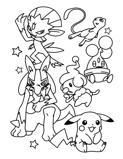 Lucario Mater Sketch Coloring Page