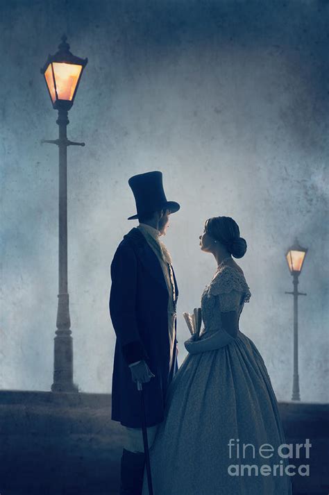 Victorian Couple At Nighttime Under Gas Lights Photograph By Lee Avison