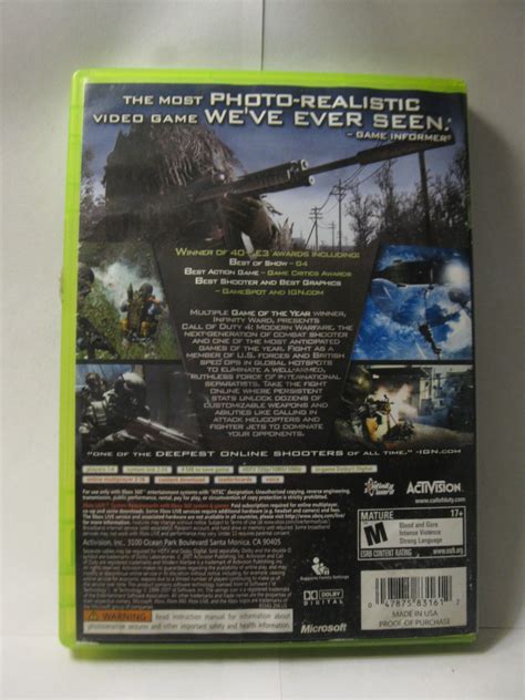 Xbox 360 Video Game Call Of Duty 4 Modern Warfare